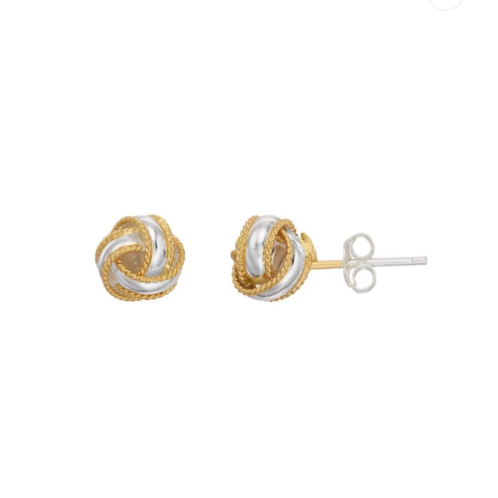 24k knot earings